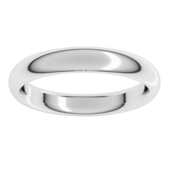 14K White Gold 3.5 mm Comfort-Fit Half Round Band Size 10