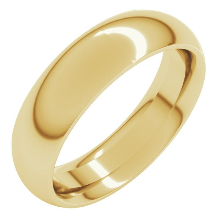 14K Yellow Gold 5.5 mm Comfort-Fit Half Round Band Size 11.5