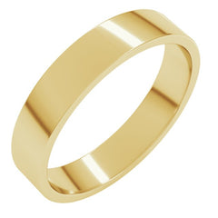 14K Yellow Gold 4.5 mm Flat Band Size 10