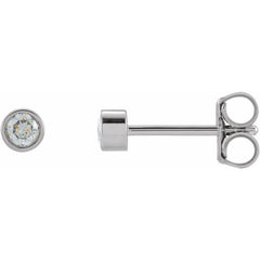 14K White Gold 1/5 CTW Natural Diamond Micro Bezel-Set Earrings