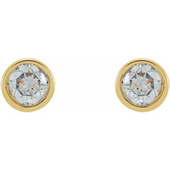 14K Yellow Gold 5/8 CTW Lab-Grown Diamond Micro Bezel-Set Earrings