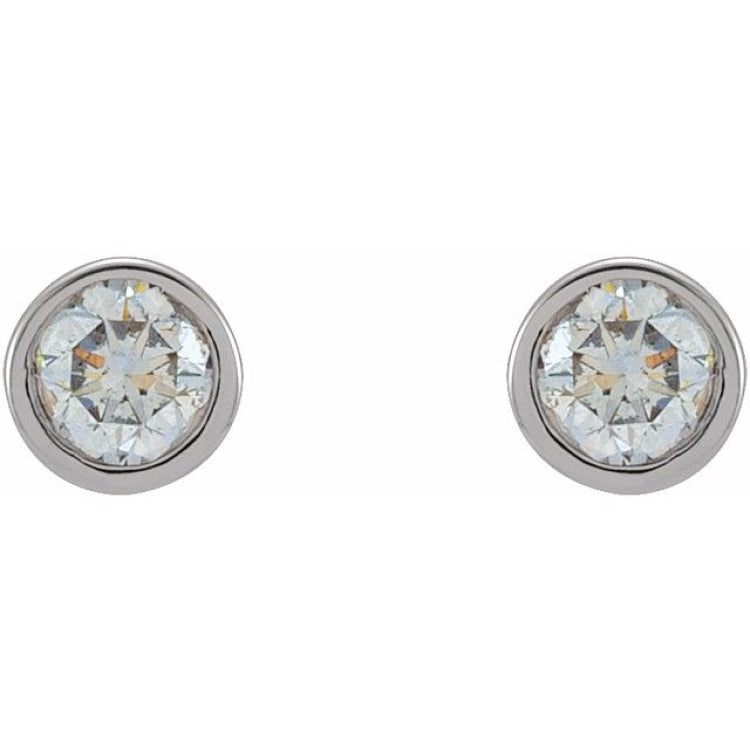 14K White Gold 1 CTW Lab-Grown Diamond Micro Bezel-Set Earrings