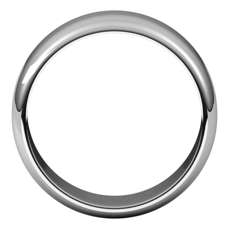 Platinum 8 mm Half Round Band Size 7