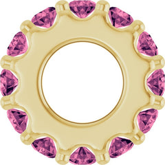 14K Yellow Gold Natural Pink Tourmaline Spacer Charm/Pendant