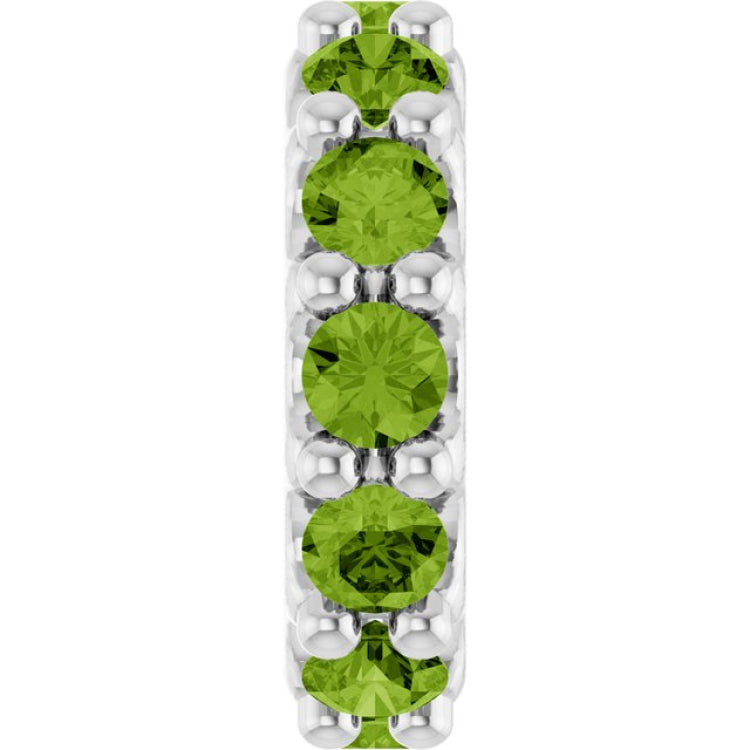 14K White Gold Natural Peridot Spacer Charm/Pendant