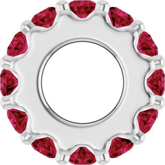 14K White Gold Lab-Grown Ruby Spacer Charm/Pendant