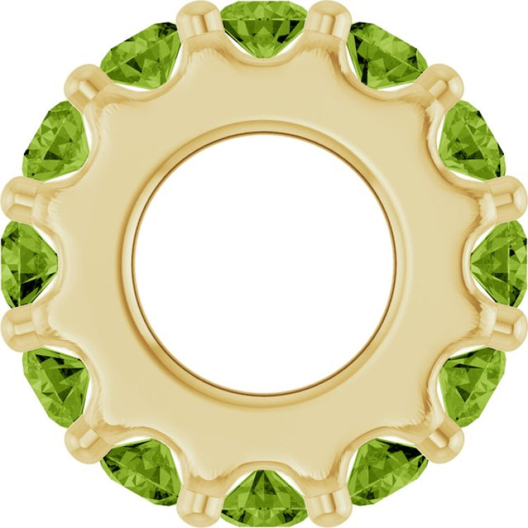 14K Yellow Gold Natural Peridot Spacer Charm/Pendant
