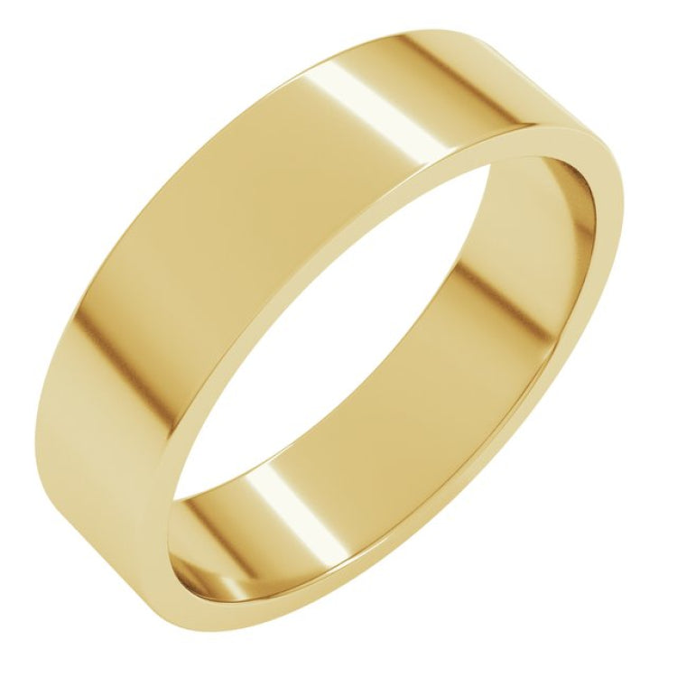 14K Yellow Gold 5 mm Flat Band Size 8.5