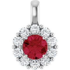 14K White Gold Lab-Grown Ruby & 1/3 CTW Lab-Grown Diamond Pendant