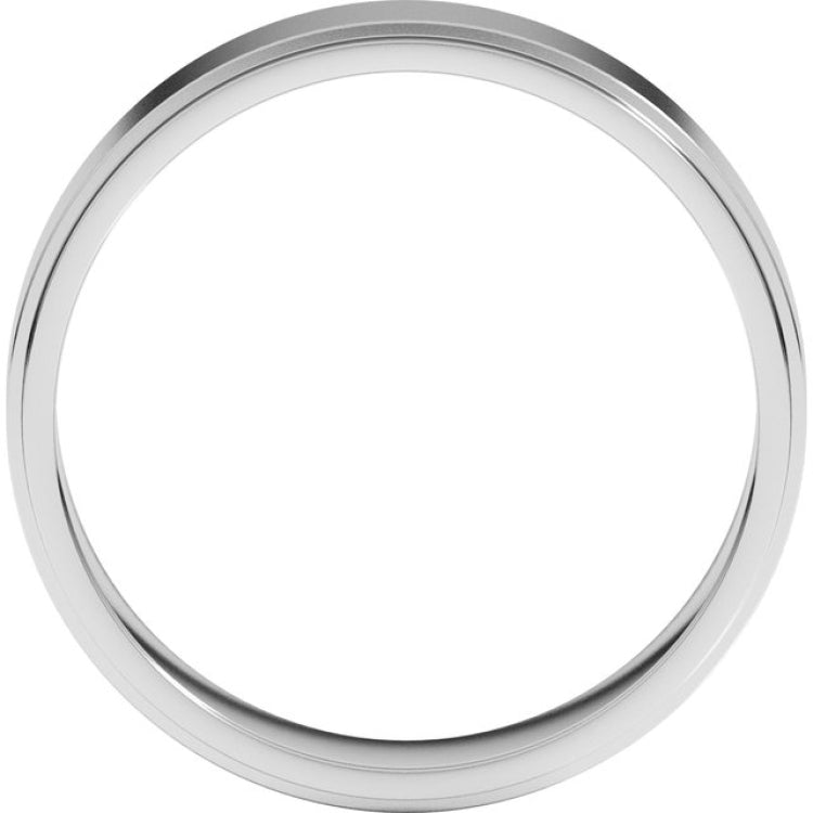 14K White Gold 5 mm Stepped-Edge Flat Band Size 9.5