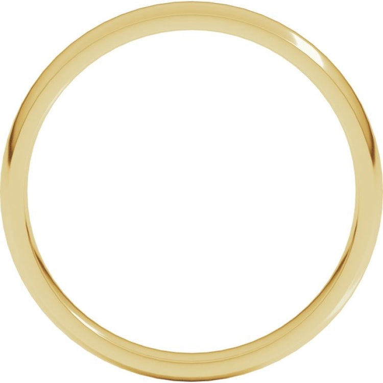 14K Yellow Gold 3 mm Lightweight Comfort-Fit Half Round Band Size 13.5