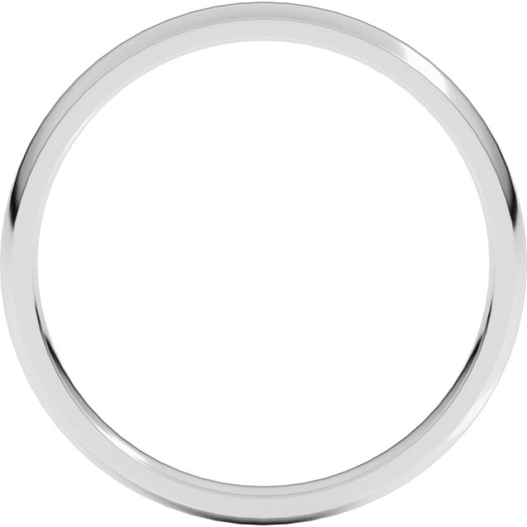 Platinum 2.5 mm Lightweight Comfort-Fit Half Round Band Size 6