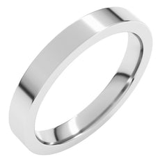 14K White Gold 3 mm Comfort-Fit Flat Band Size 8.5