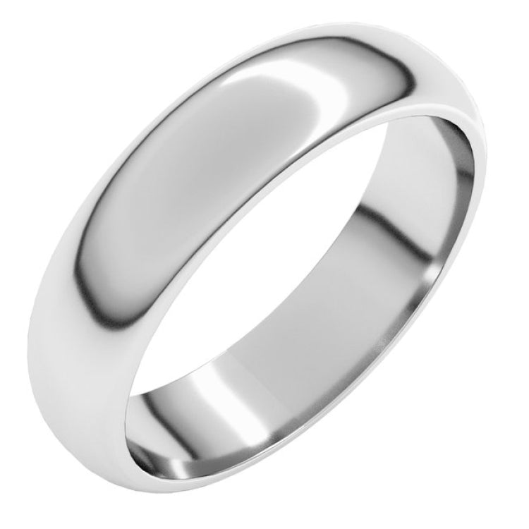 Palladium 5 mm Half Round Band Size 12.5