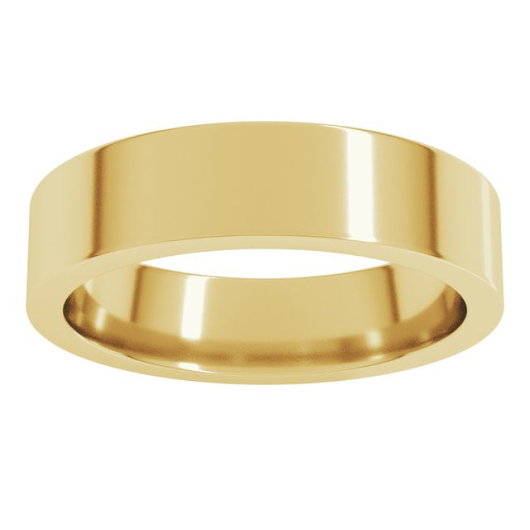 14K Yellow Gold 5 mm Comfort-Fit Flat Band Size 7