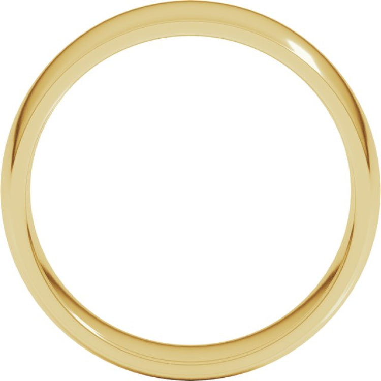 14K Yellow Gold 6.5 mm Lightweight Comfort-Fit Half Round Band Size 10