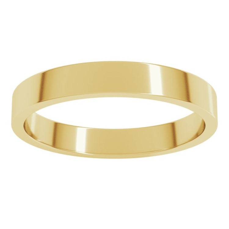 18K Yellow Gold 3 mm Flat Band Size 8.5