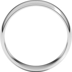 14K White Gold 6 mm Lightweight Half Round Band Size 12.5