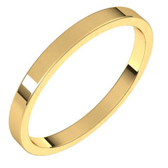 14K Yellow Gold 2 mm Flat Band Size 4.5