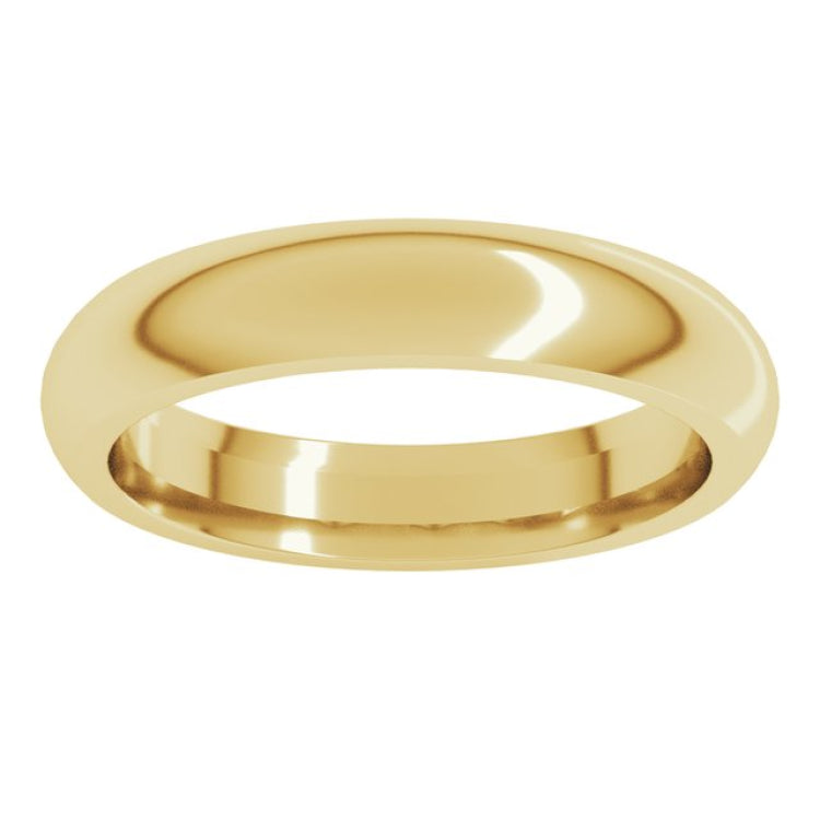 10K Yellow Gold 4 mm Comfort-Fit Half Round Band Size 8.5