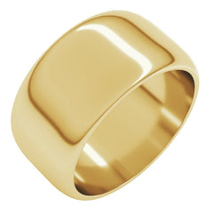 10K Yellow Gold 10 mm Half Round Band Size 7.5