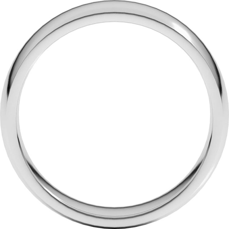 Platinum 6 mm Lightweight Comfort-Fit Half Round Band Size 11
