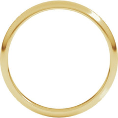 14K Yellow Gold 2.5 mm Half Round Band Size 9.5