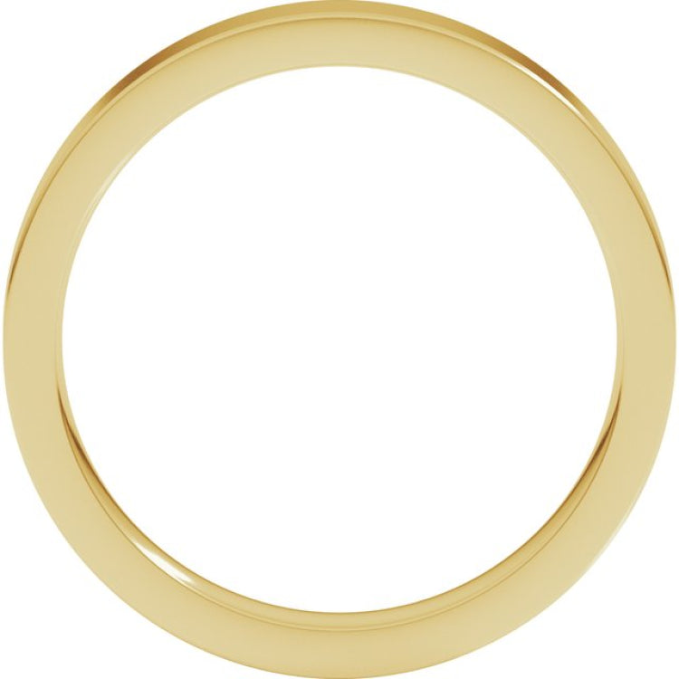 14K Yellow Gold 3 mm Comfort-Fit Flat Band Size 8
