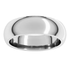 Sterling Silver 6 mm Comfort-Fit Half Round Band Size 14