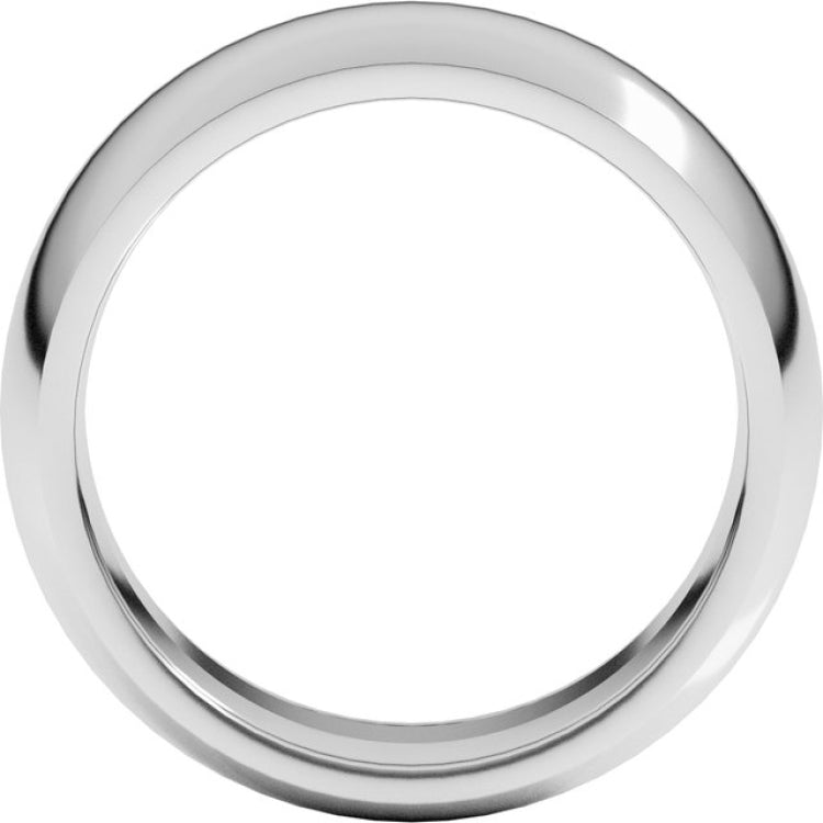 Sterling Silver 8 mm Comfort-Fit Half Round Band Size 10.5