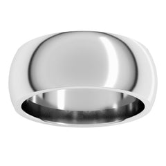 Sterling Silver 8 mm Comfort-Fit Half Round Band Size 12