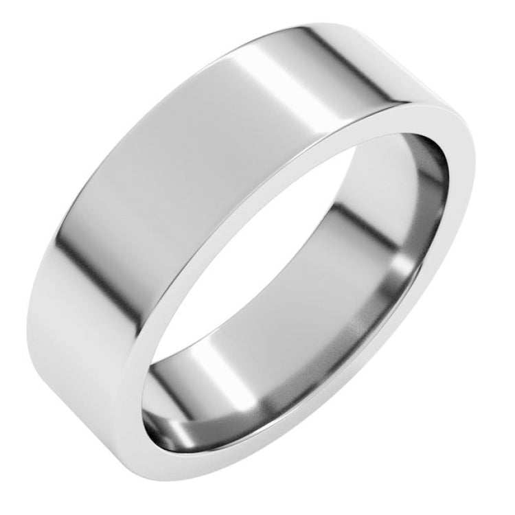 Sterling Silver 6 mm Comfort-Fit Flat Band Size 7