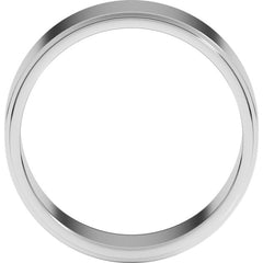 Sterling Silver 8 mm Stepped-Edge Flat Band Size 11