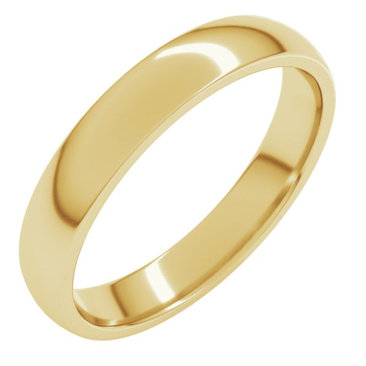 14K Yellow Gold 3.5 mm Lightweight Comfort-Fit Half Round Band Size 8.5