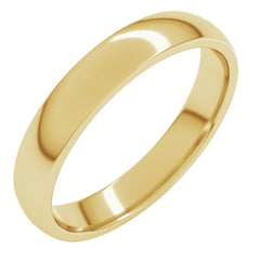 14K Yellow Gold 3.5 mm Lightweight Comfort-Fit Half Round Band Size 8.5