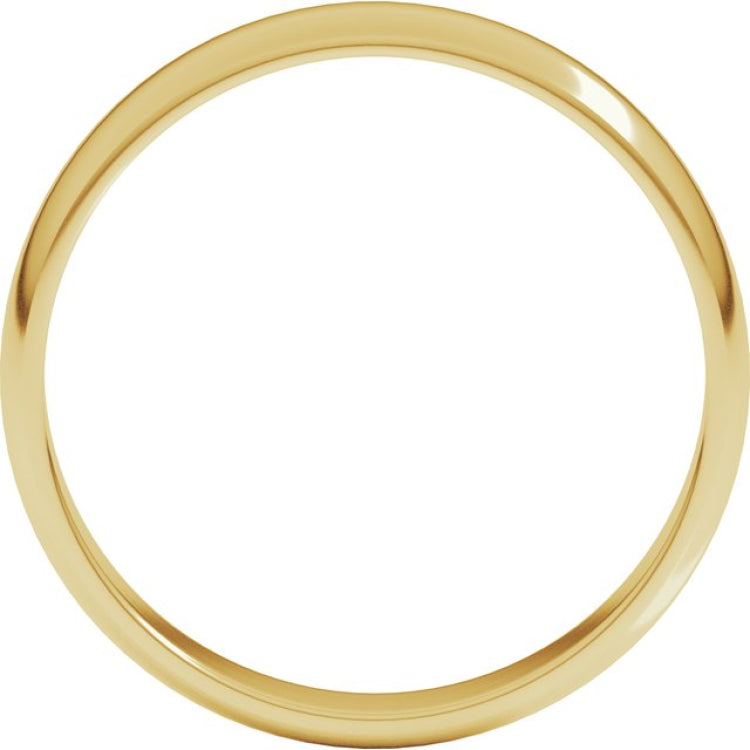 14K Yellow Gold 4 mm Lightweight Half Round Band Size 7.5