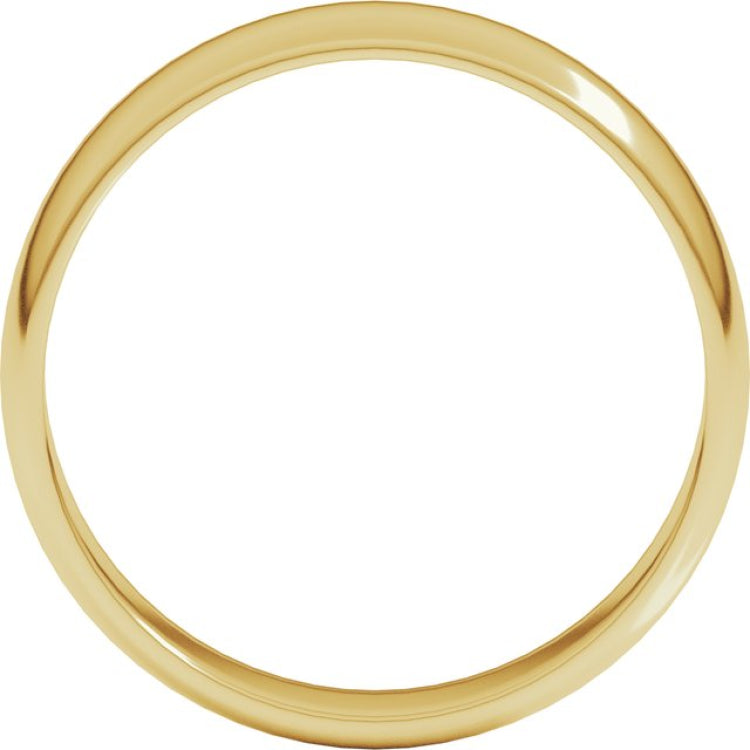 14K Yellow Gold 5 mm Lightweight Half Round Band Size 4.5