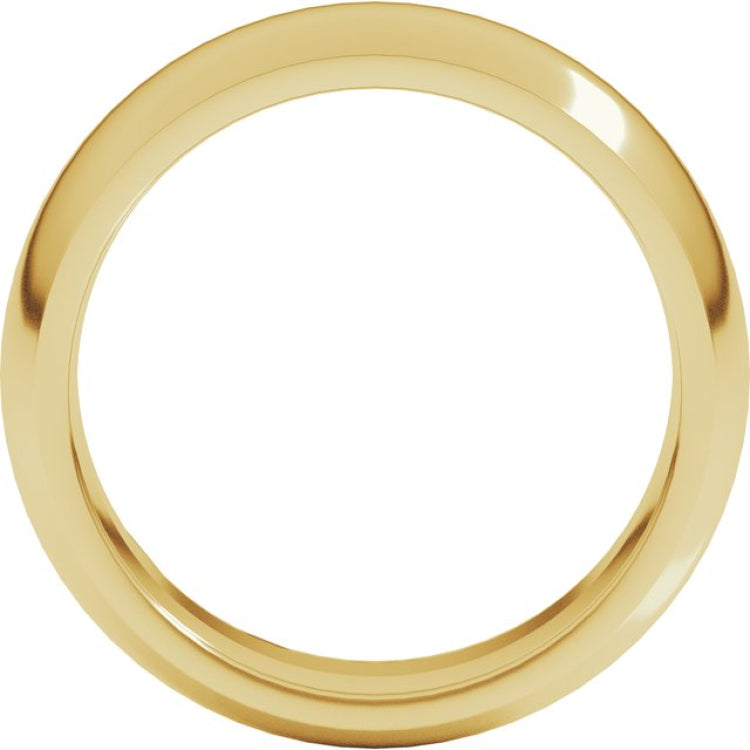 14K Yellow Gold 7 mm Comfort-Fit Half Round Band Size 9.5