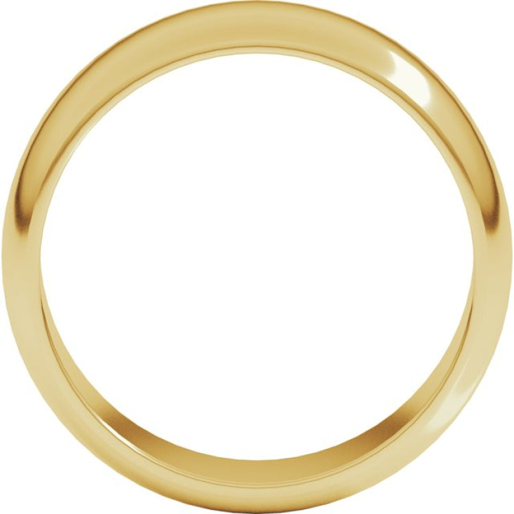 14K Yellow Gold 7 mm Half Round Band Size 5.5