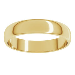 14K Yellow Gold 4 mm Lightweight Half Round Band Size 9