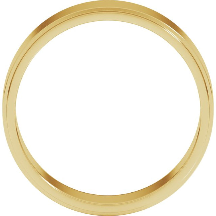 10K Yellow Gold 6 mm Stepped-Edge Flat Band Size 11