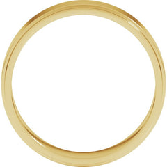 14K Yellow Gold 5 mm Stepped-Edge Flat Band Size 7.5