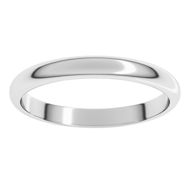 18K White Gold 2.5 mm Half Round Band Size 4