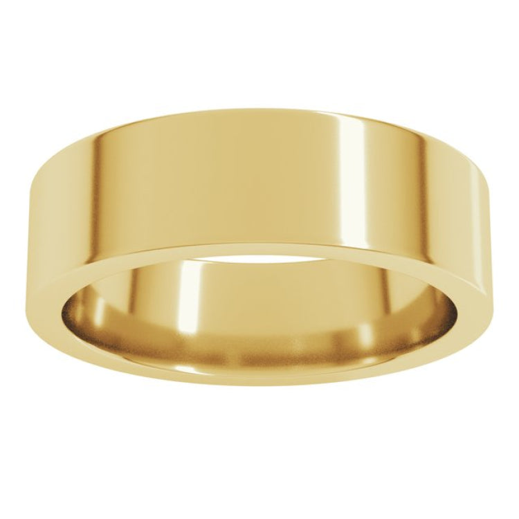 18K Yellow Gold 6 mm Comfort-Fit Flat Band Size 8