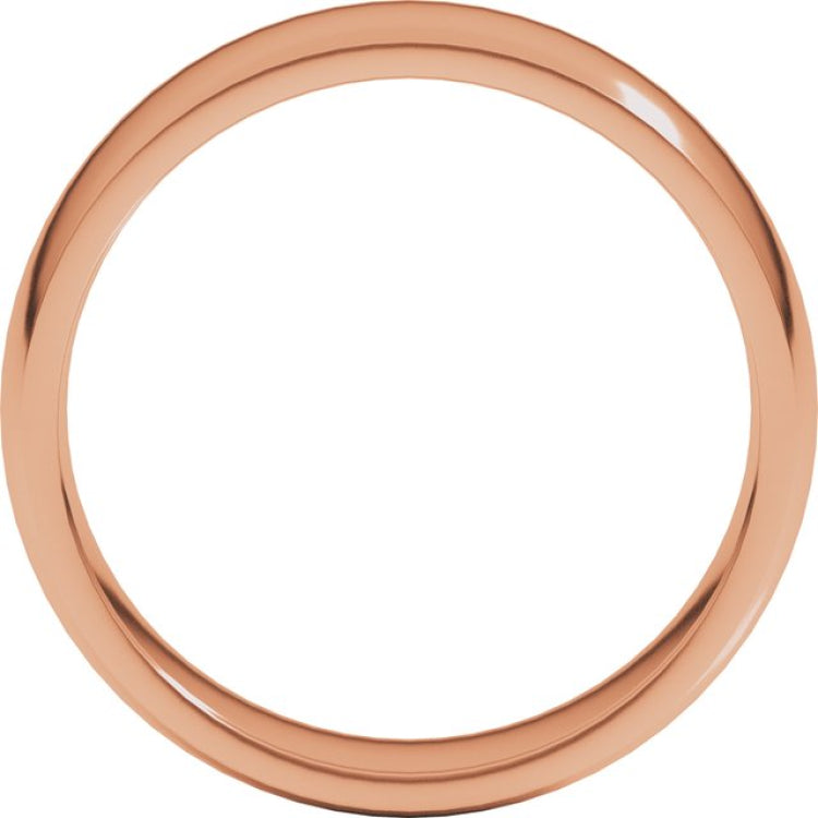 10K Rose Gold 6 mm Lightweight Comfort-Fit Half Round Band Size 11