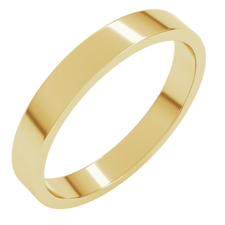 14K Yellow Gold 3 mm Flat Band Size 6