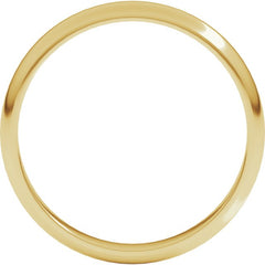 14K Yellow Gold 3 mm Half Round Band Size 10