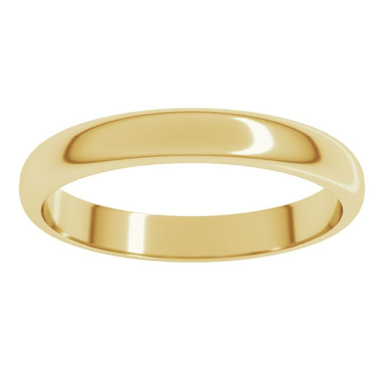 14K Yellow Gold 3 mm Half Round Band Size 6