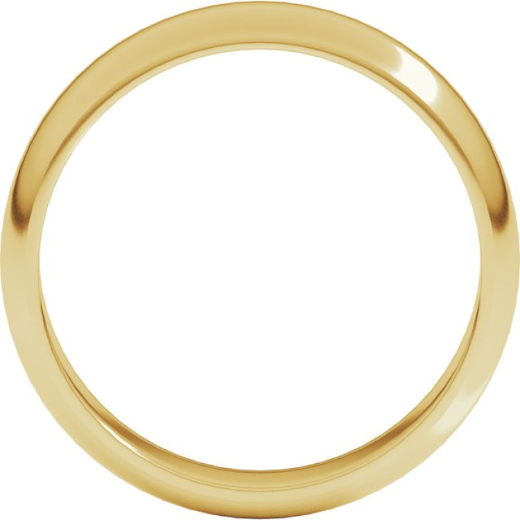14K Yellow Gold 5 mm Half Round Band Size 10