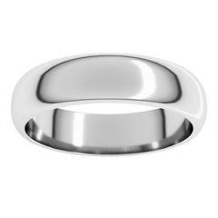 Platinum 5 mm Half Round Band Size 8
